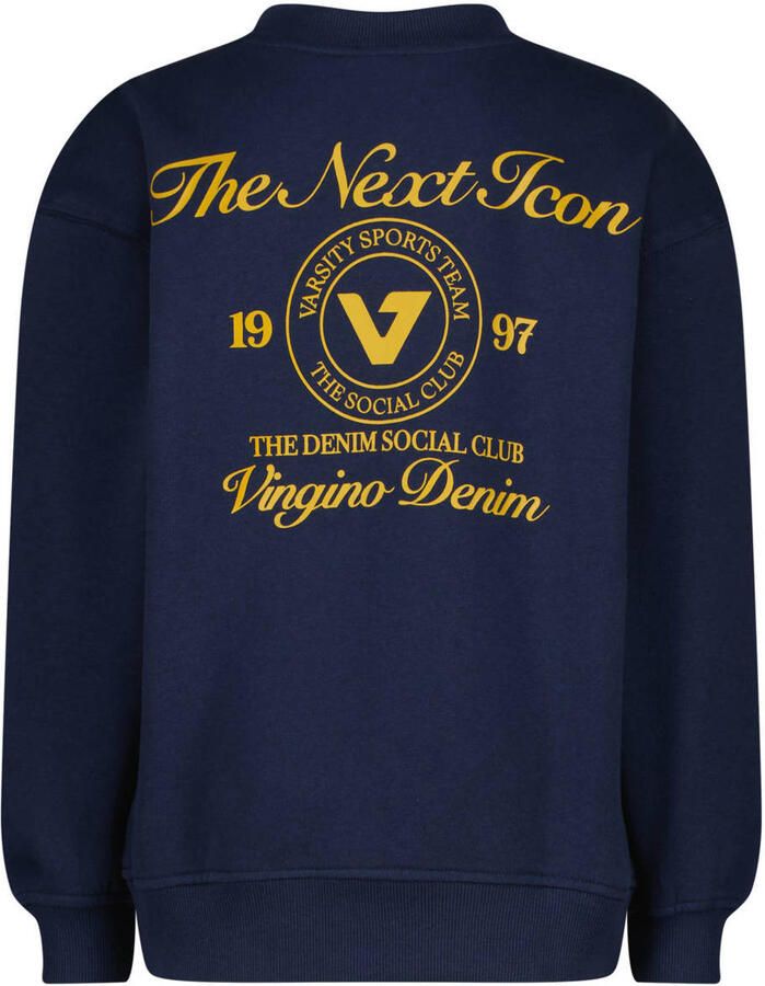 Vingino oversized sweater met backprint donkerblauw