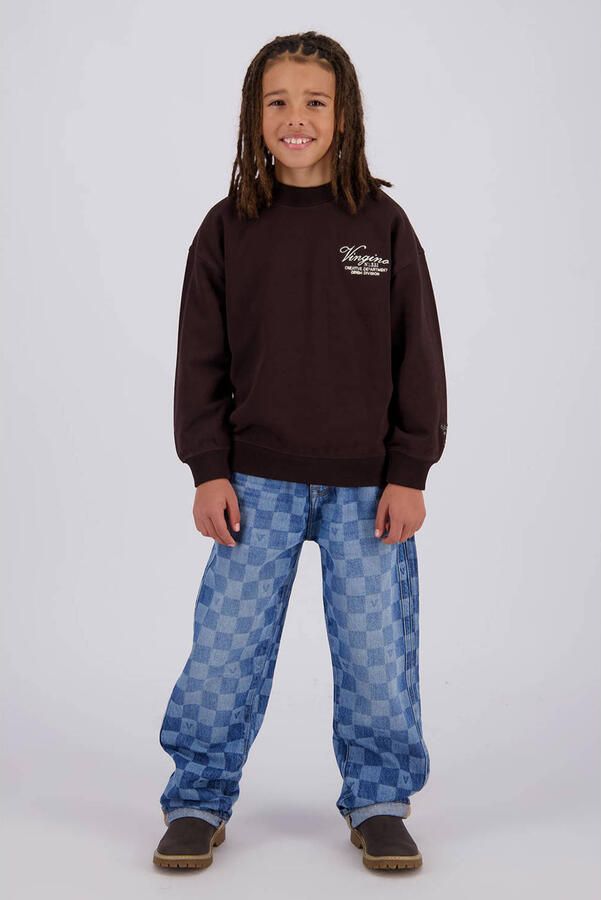 Vingino oversized sweater met backprint donkerbruin Backprint - Foto 3