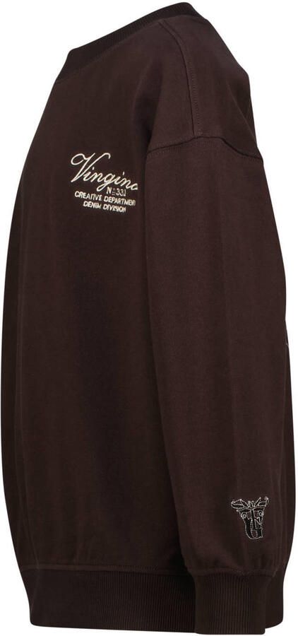 Vingino oversized sweater met backprint donkerbruin Backprint - Foto 5