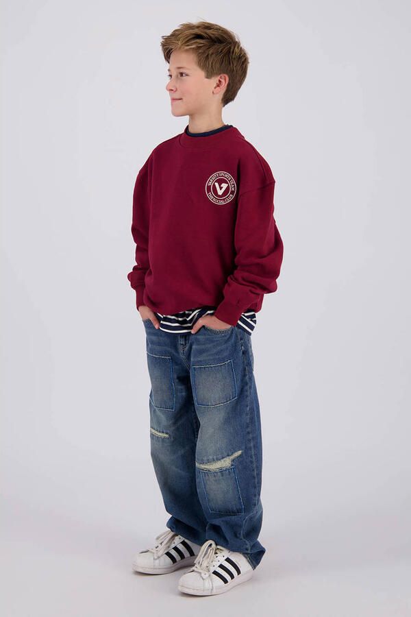 Vingino oversized sweater met backprint donkerrood - Foto 2