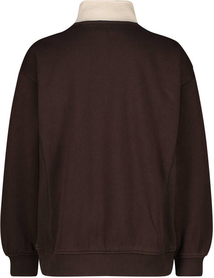 Vingino oversized sweater met tekst donkerbruin beige Tekst - Foto 4