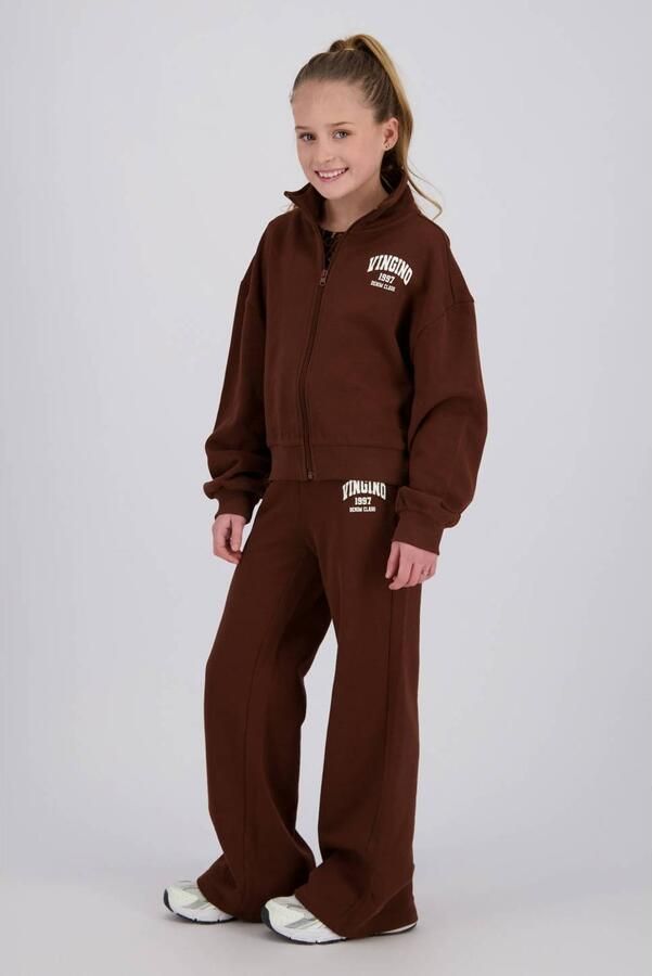 Vingino oversized sweatvest met logo bruin Logo - Foto 5