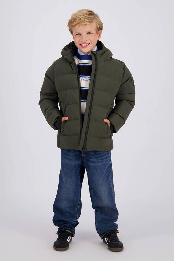 Vingino pufferjas Groen Jongens Polyester Capuchon Effen