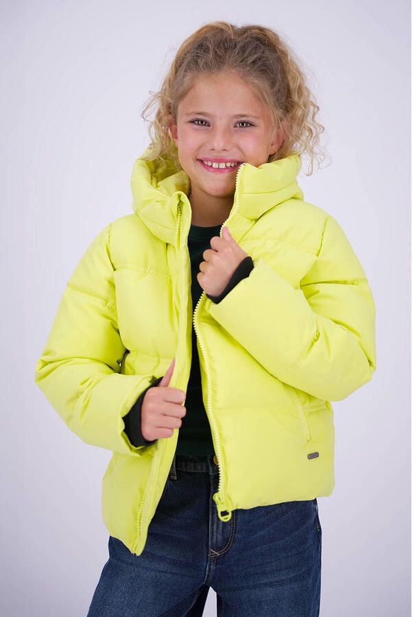 Vingino pufferjas licht limegroen Meisjes Polyester Capuchon Effen