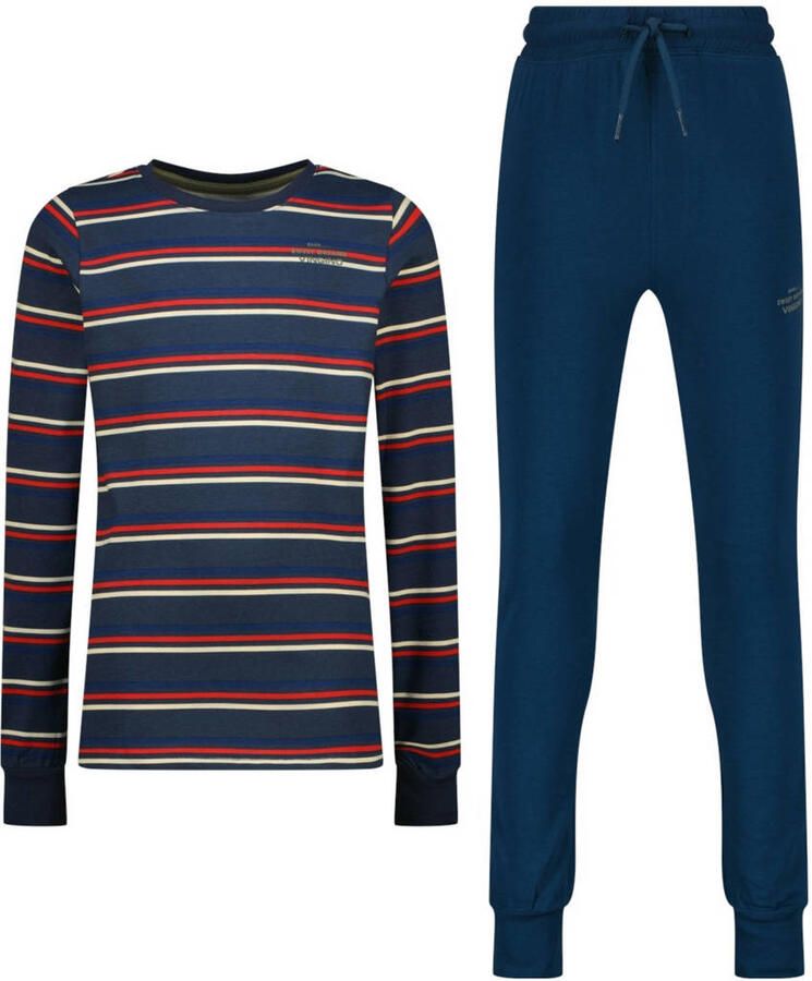 Vingino pyjama donkerblauw rood wit