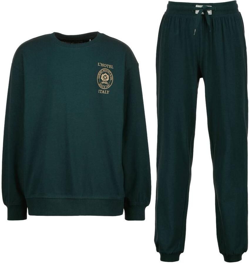 Vingino pyjama met backprint scarab green Groen Jongens Stretchkatoen Ronde hals