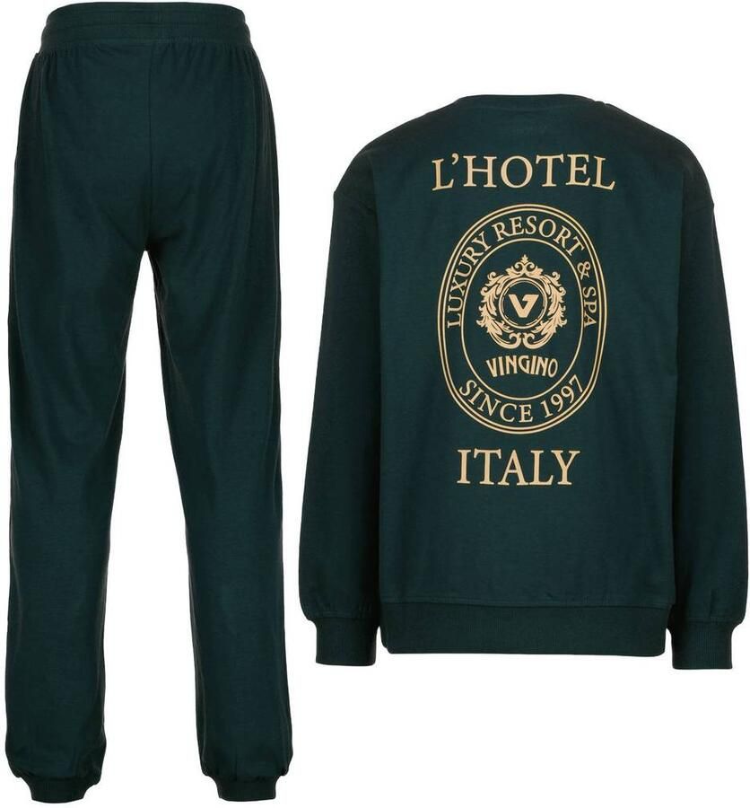 Vingino pyjama met backprint scarab green Groen Jongens Stretchkatoen Ronde hals - Foto 2