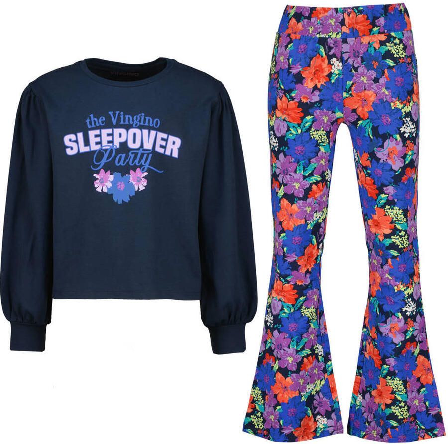 Vingino pyjama met print donkerblauw multicolor