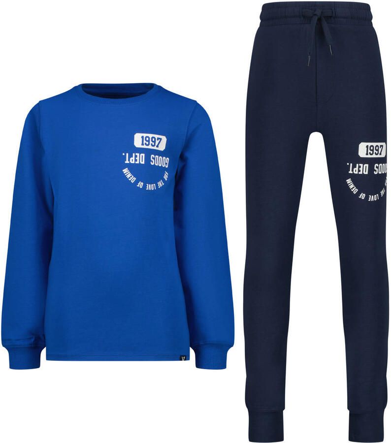 Vingino pyjama met tekst hardblauw donkerblauw