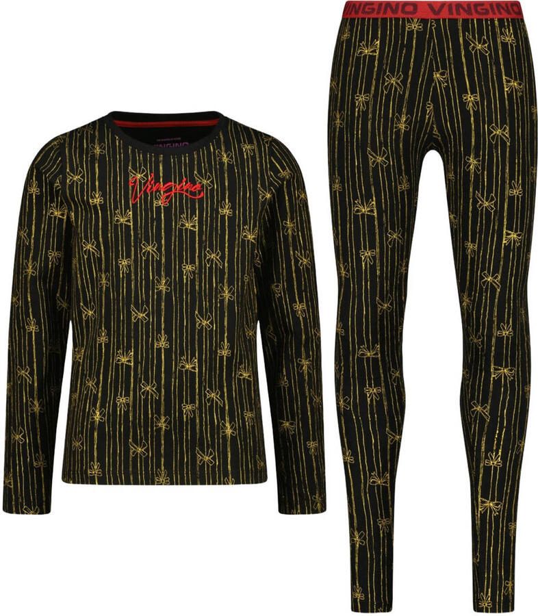 Vingino pyjama zwart geel rood