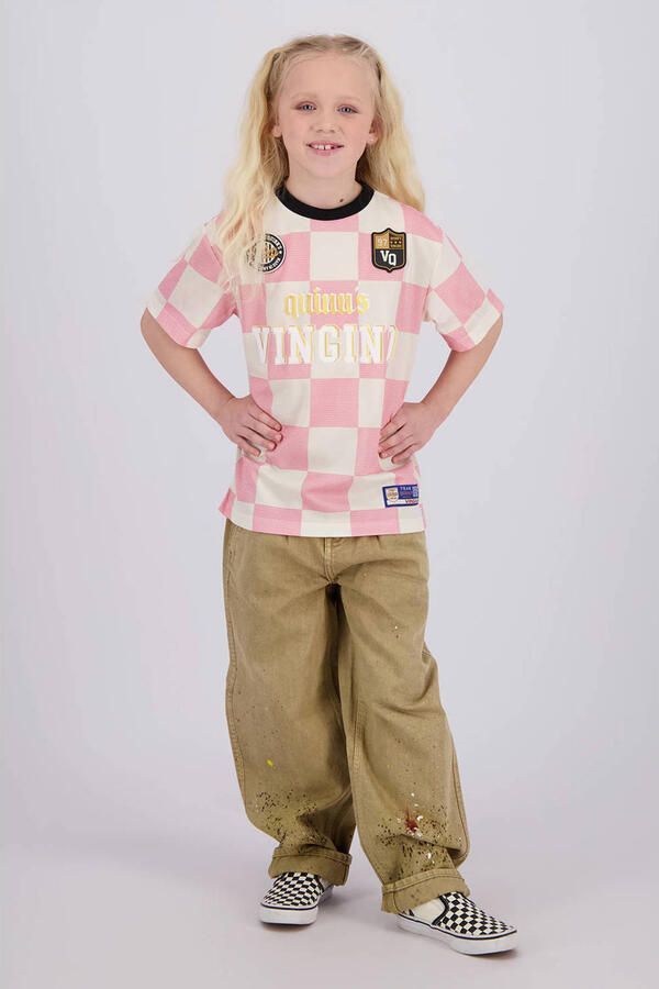 Vingino Quinns by geruit T-shirt roze