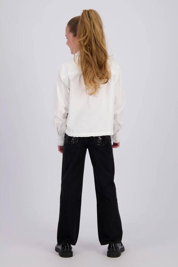 Vingino rechtvallende blouse met ruches wit - Foto 3