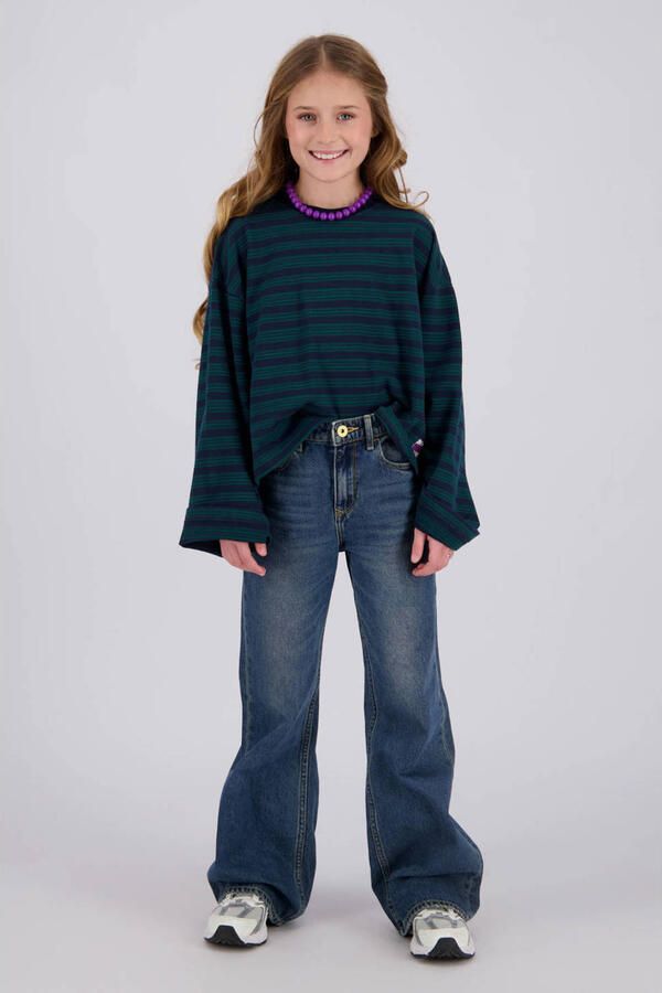Vingino rechtvallende gestreepte longsleeve donkerblauw