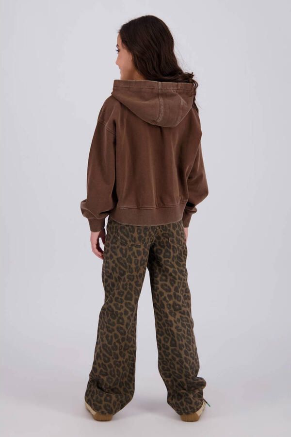 Vingino rechtvallende hoodie met print donkerbruin - Foto 3