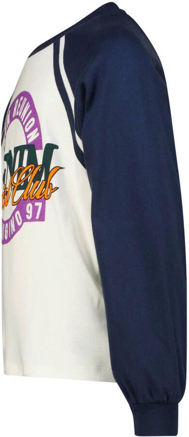 Vingino rechtvallende longsleeve met print donkerblauw - Foto 3