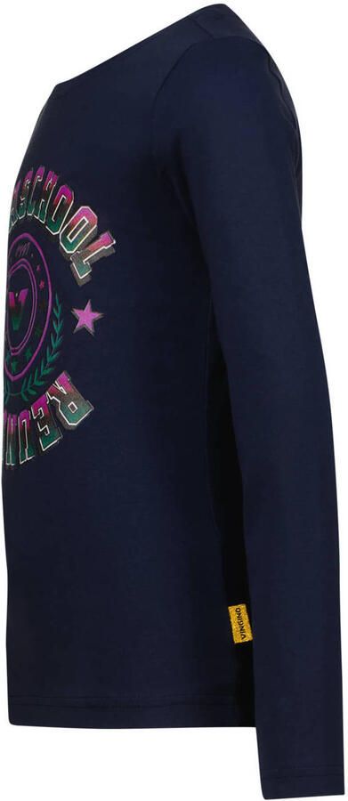 Vingino rechtvallende longsleeve met print donkerblauw Meisjes Katoen Ronde hals - Foto 2