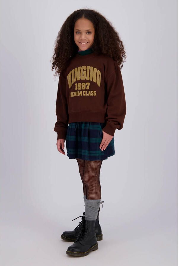 Vingino rechtvallende sweater met logo donkerbruin - Foto 2