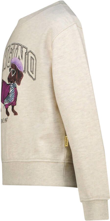 Vingino rechtvallende sweater met print beige Printopdruk - Foto 3