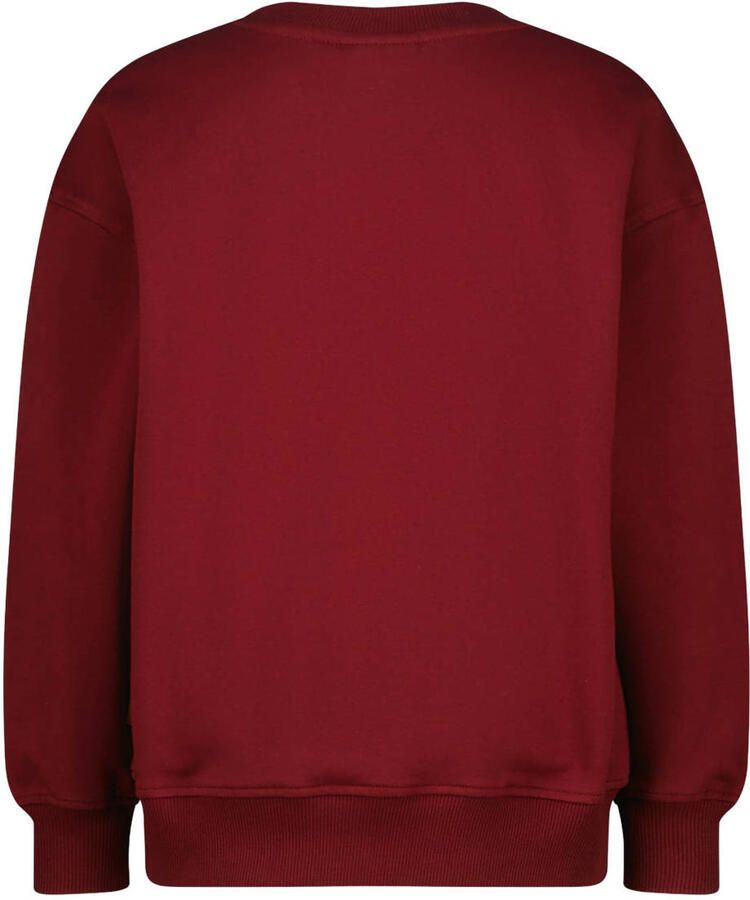 Vingino rechtvallende sweater met print donkerrood Printopdruk - Foto 2