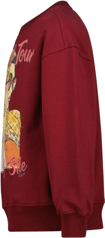 Vingino rechtvallende sweater met print donkerrood Printopdruk - Foto 3