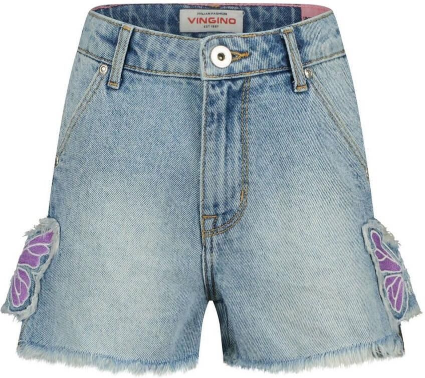 Vingino regular denim short light blue denim