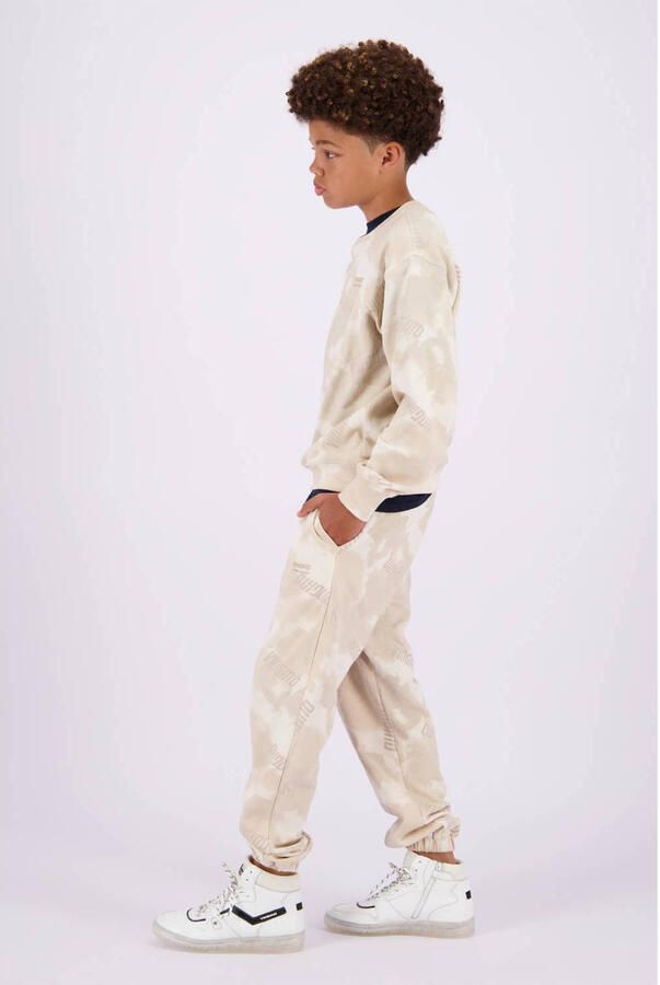VINGINO regular fit joggingbroek Sordo met all over print beige grijs Jongens Sweat 152