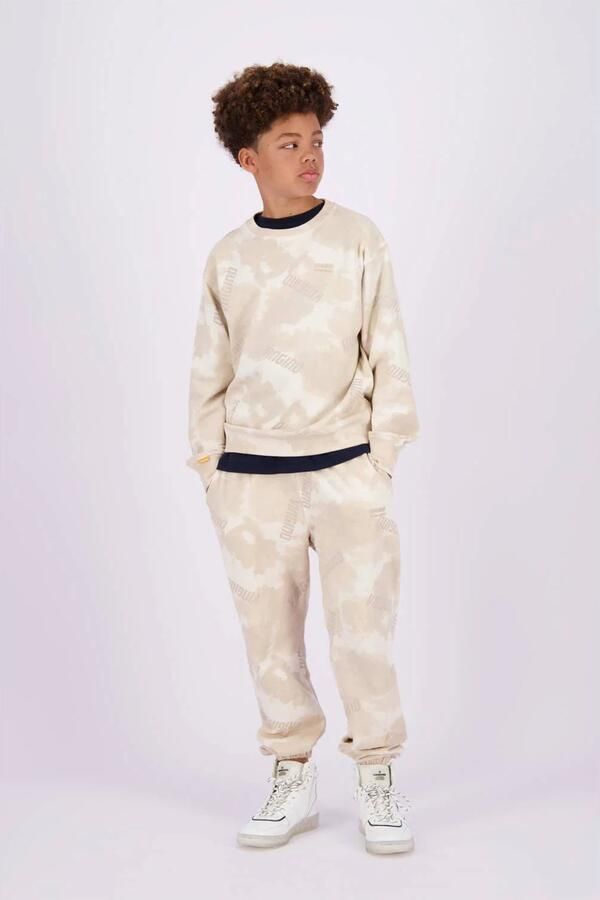 VINGINO regular fit joggingbroek Sordo met all over print beige grijs Jongens Sweat 128 - Foto 2