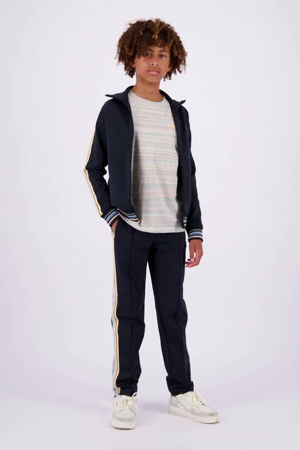 VINGINO regular fit joggingbroek Sowin met zijstreep zwart zand Jongens Polyester 128