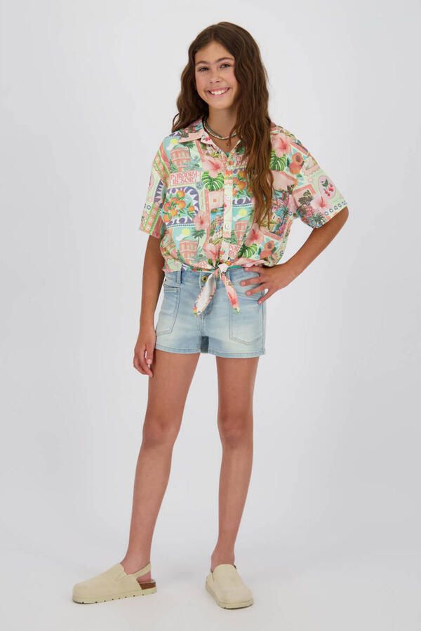Vingino regular high waist short light blue denim