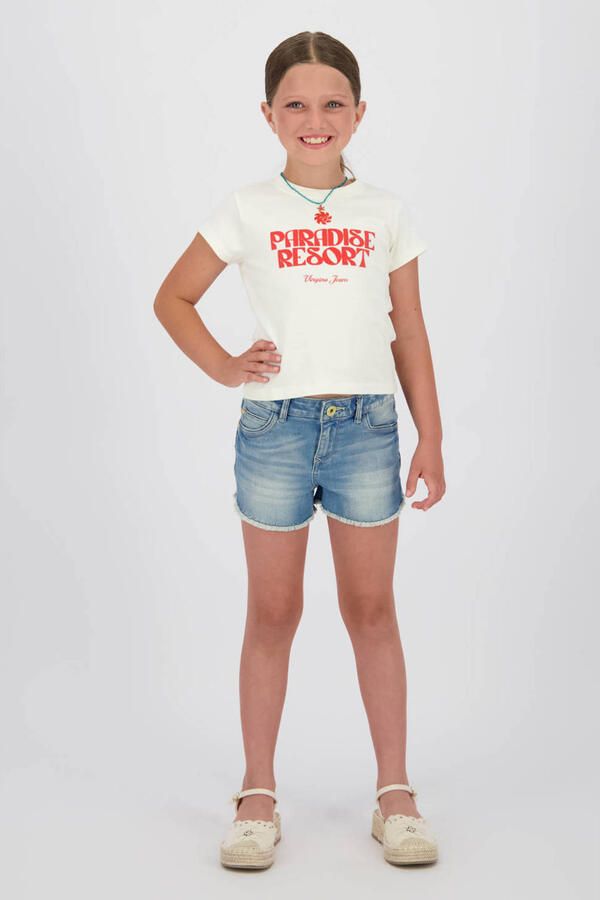 Vingino regular high waist short medium blue denim