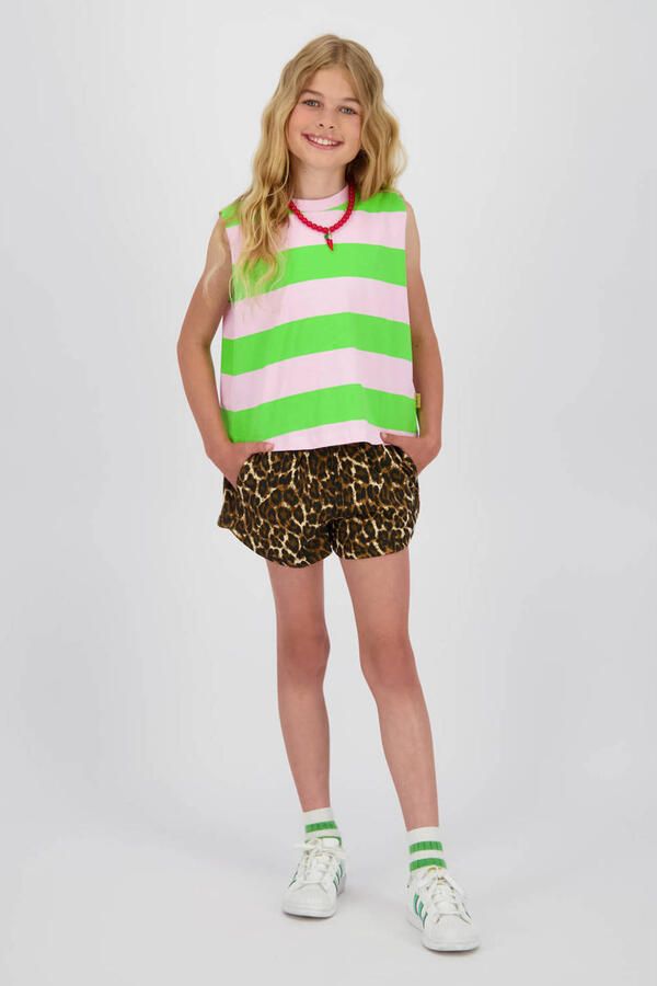 Vingino relaxed casual short met panterprint bruin