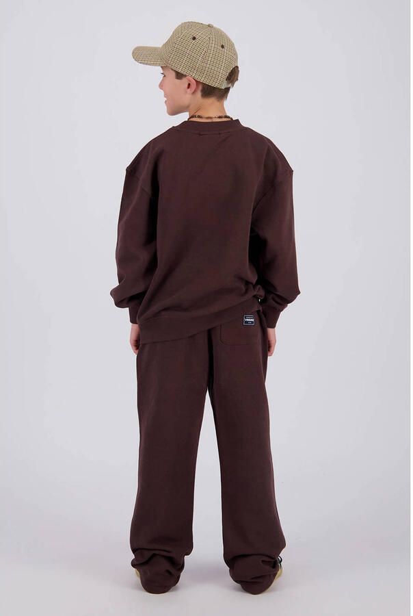 Vingino relaxed fit joggingbroek met logo donkerbruin - Foto 4