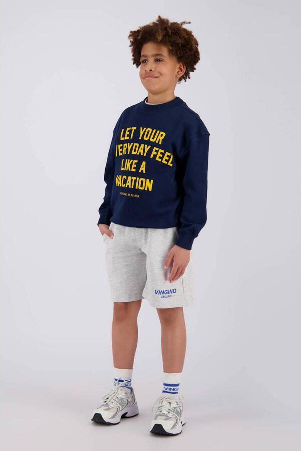 Vingino relaxed sweatshort grijs melange Korte broek Logo - Foto 2