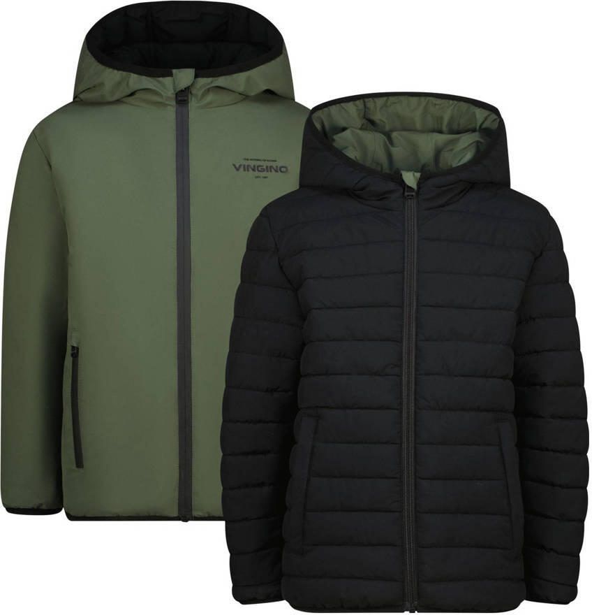 Vingino reversible tussenjas armygroen antraciet