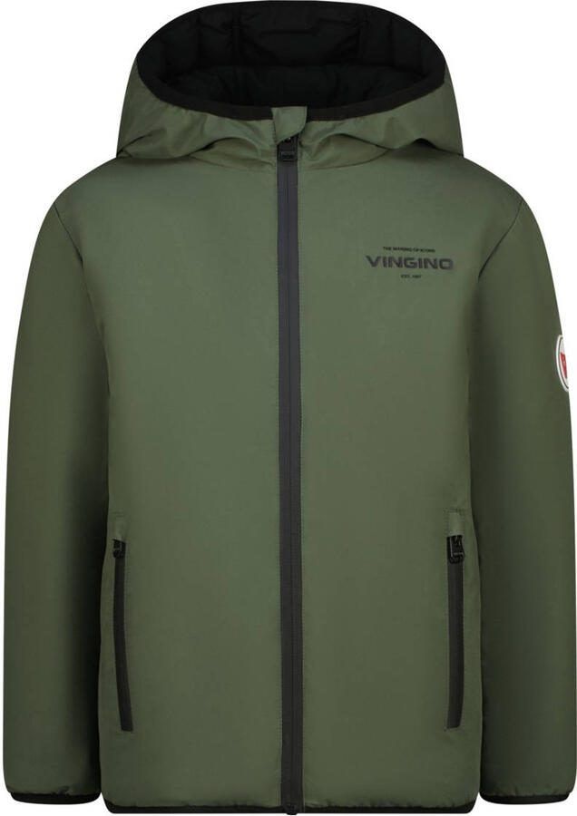Vingino reversible tussenjas armygroen antraciet - Foto 2