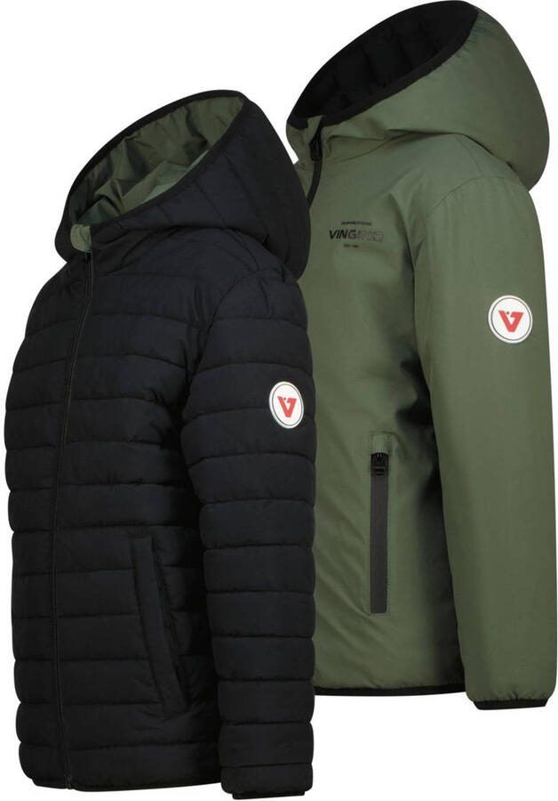 Vingino reversible tussenjas armygroen antraciet - Foto 3