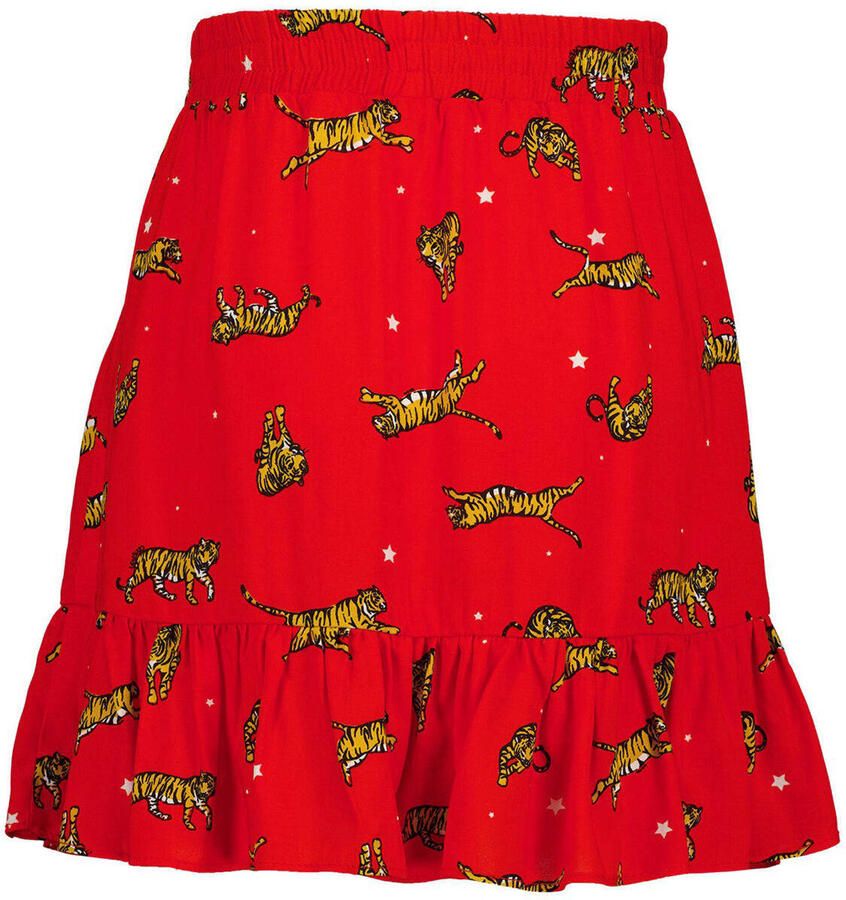 VINGINO rok met all over print en ruches rood bruin Meisjes Viscose All over print 128