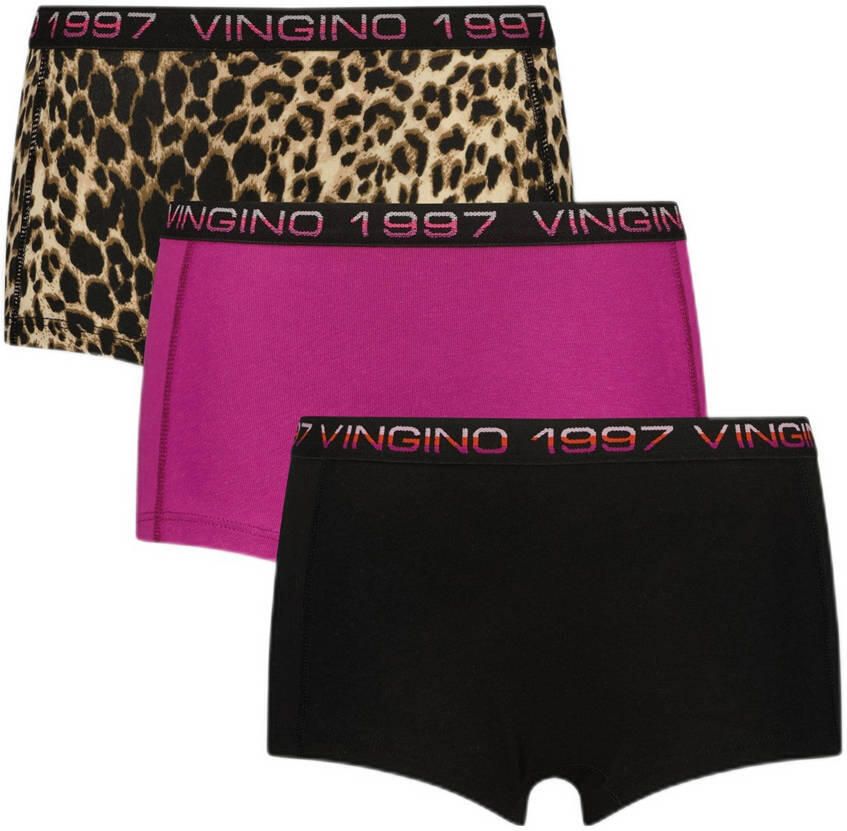 Vingino short set van 3 paars zwart bruin