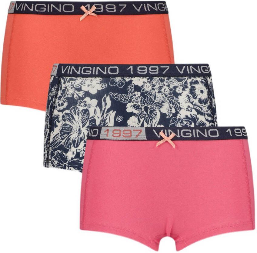 Vingino short set van 3 roze donkerblauw oranje