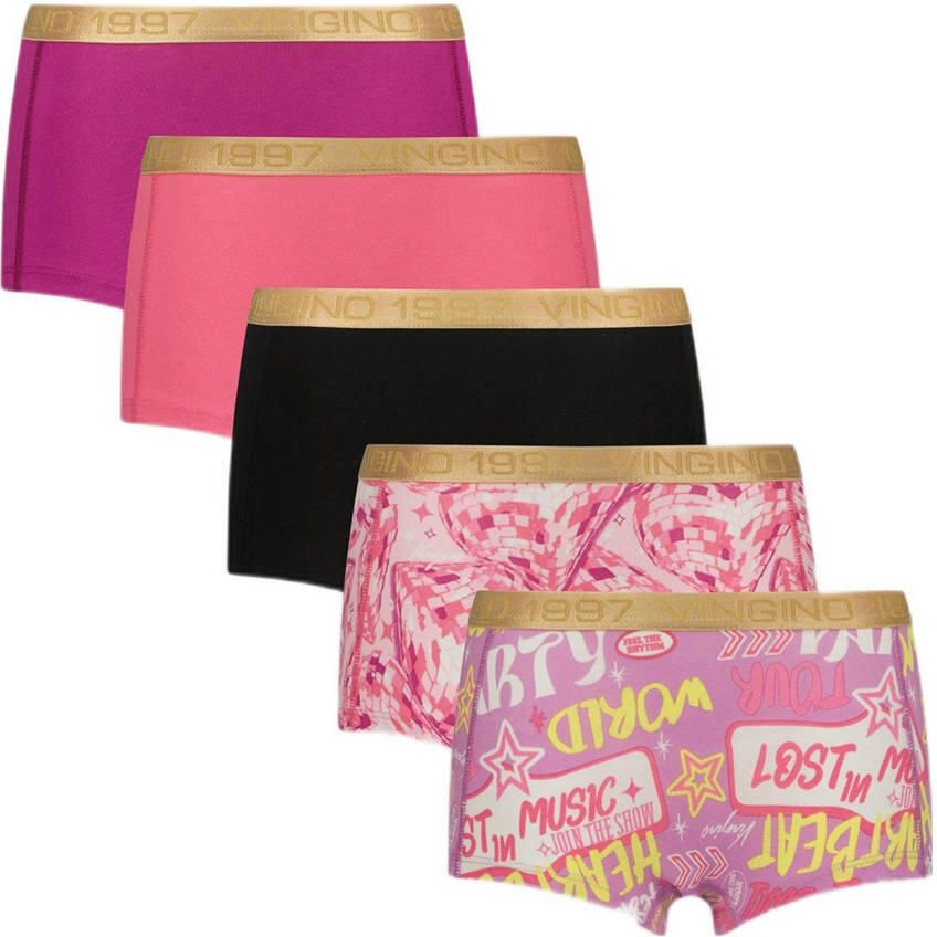 Vingino short set van 5 paars roze
