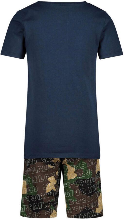 VINGINO shortama WALBERTO donkerblauw army Jongens Katoen Ronde hals All over print 110-116
