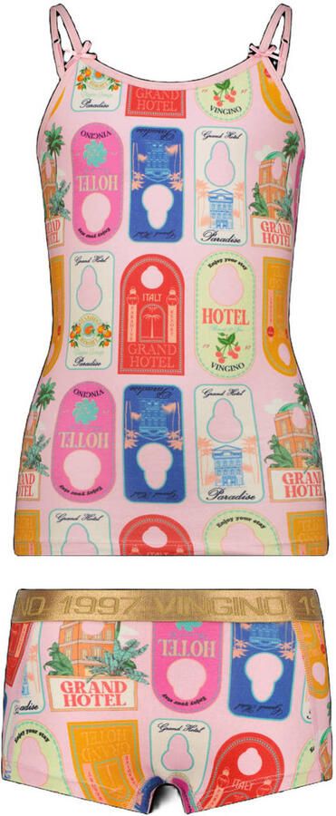Vingino singlet + short roze multicolor