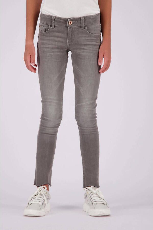 VINGINO skinny jeans Amia light grey Grijs Meisjes Katoen Effen 128