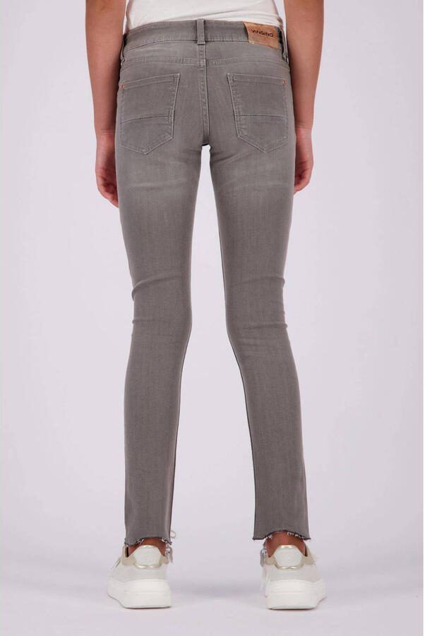 VINGINO skinny jeans Amia light grey Grijs Meisjes Katoen Effen 128 - Foto 2