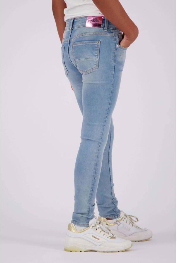 VINGINO skinny jeans Amia light indigo Blauw Meisjes Katoen Effen 128
