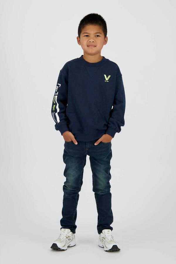 Vingino skinny jeans dark blue denim Blauw Jongens Katoen Effen