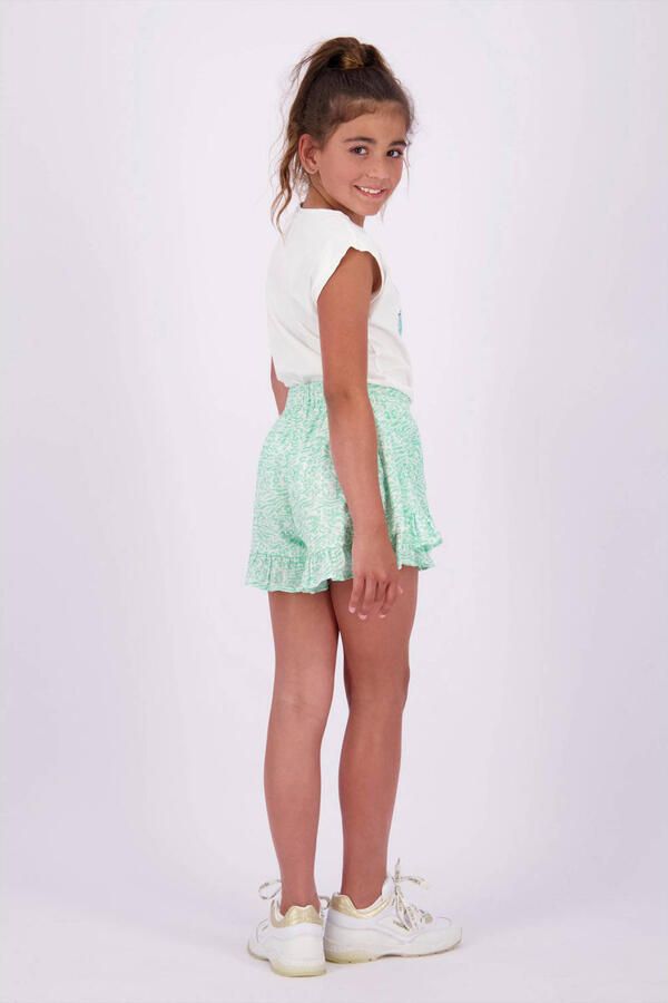 VINGINO skort Rianna met all over print en volant mintgroen wit Rok Meisjes Katoen 128