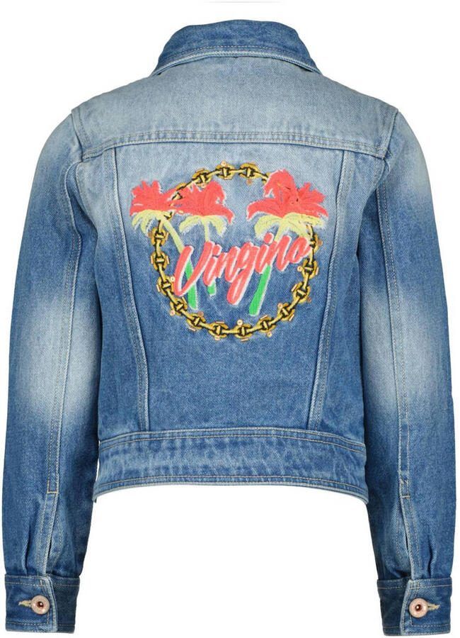 VINGINO spijkerjas TROPICANA blue vintage Blauw Meisjes Denim Ronde hals 164 - Foto 2