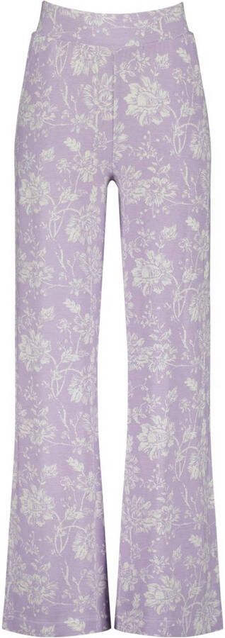 VINGINO straight fit broek Sage met all over print lila wit Paars Meisjes Viscose 128