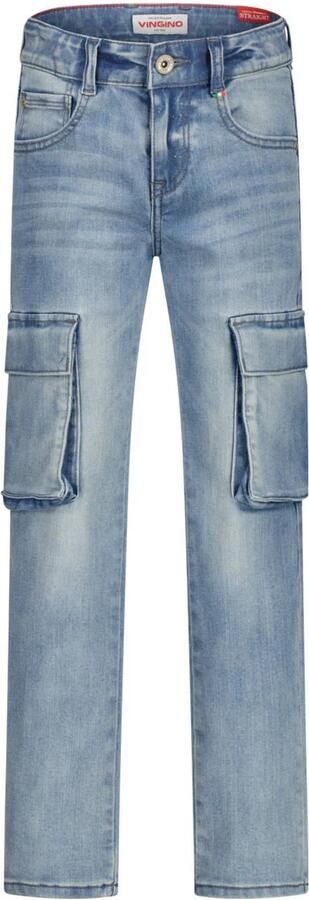 Vingino straight leg cargo jeans medium blue denim